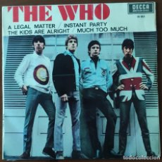 Discos de vinilo: THE WHO LEGAL MATTER ORIGINAL ESPAÑA 1966. Lote 339058968