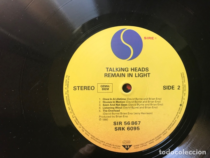 Discos de vinilo: Talking Heads. Remain un light - Foto 4