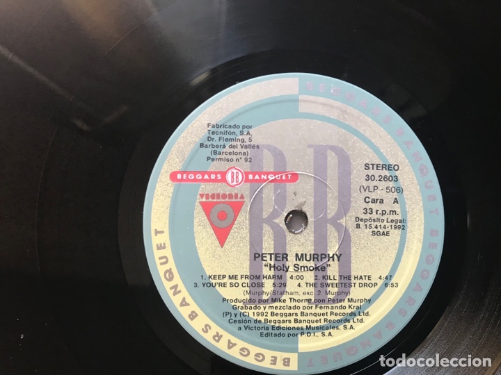 Discos de vinilo: Peter Murphy. Holy Smoke - Foto 3