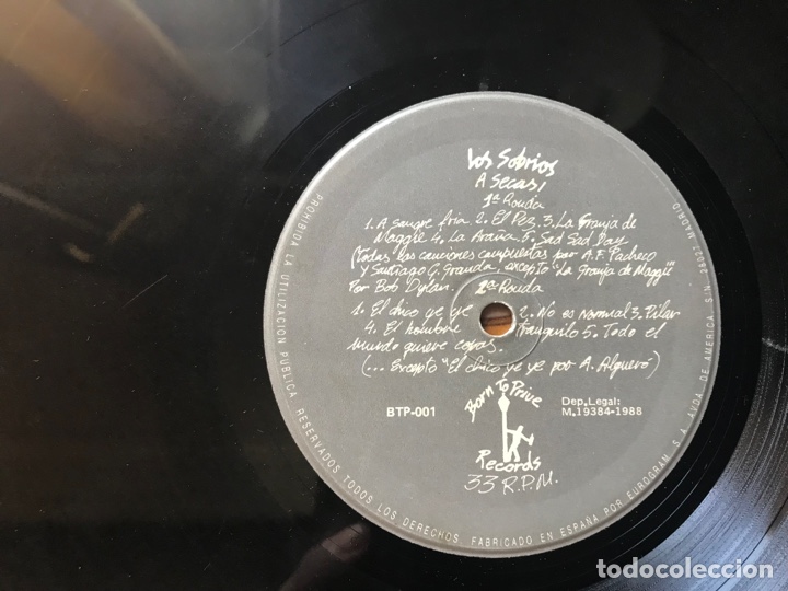 Discos de vinilo: Los Sobrios. A secas - Foto 3