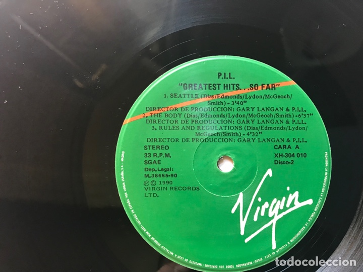 Discos de vinilo: Public Image LTD. So far. The greatest hits. - Foto 5