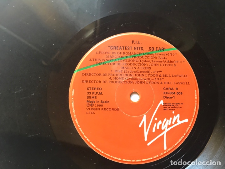 Discos de vinilo: Public Image LTD. So far. The greatest hits. - Foto 7