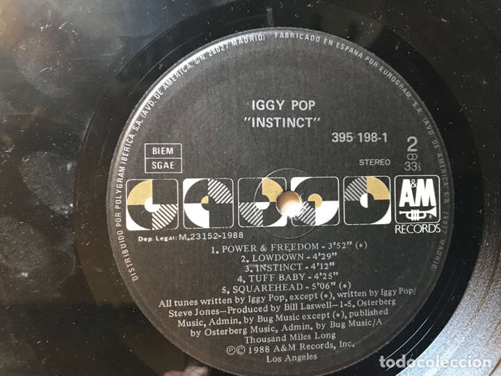 Discos de vinilo: Iggy Pop. Instinct - Foto 4