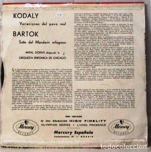 Discos de vinilo: KODALIS - VARIACIONES - BARTOK - SUITE DEL MANDARIN - LP - Foto 2