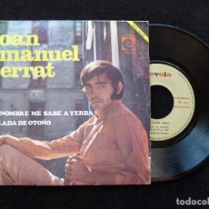 Discos de vinilo: JOAN MANUEL SERRAT. TU NOMBRE ME SABE A YERBA. SINGLE NOVOLA NOX-84, 1968. Lote 339284883