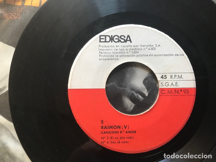 Discos de vinilo: Raimon V. Can&ccedil;ons d&rsquo;amor. Edigsa - Foto 4