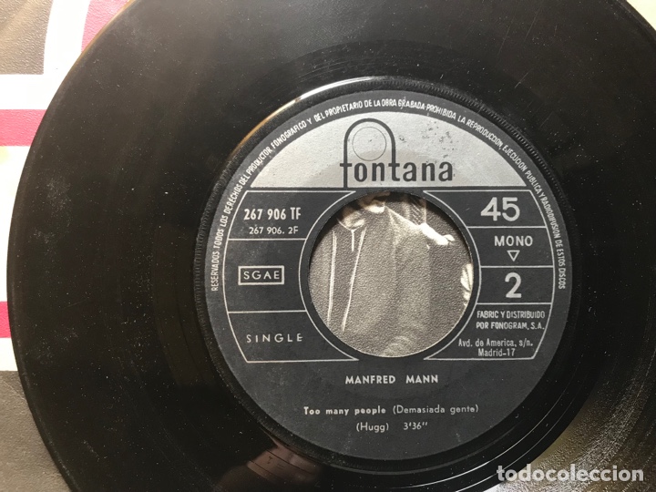 Discos de vinilo: Manfred Mann. Fox on the run. Fontana - Foto 4