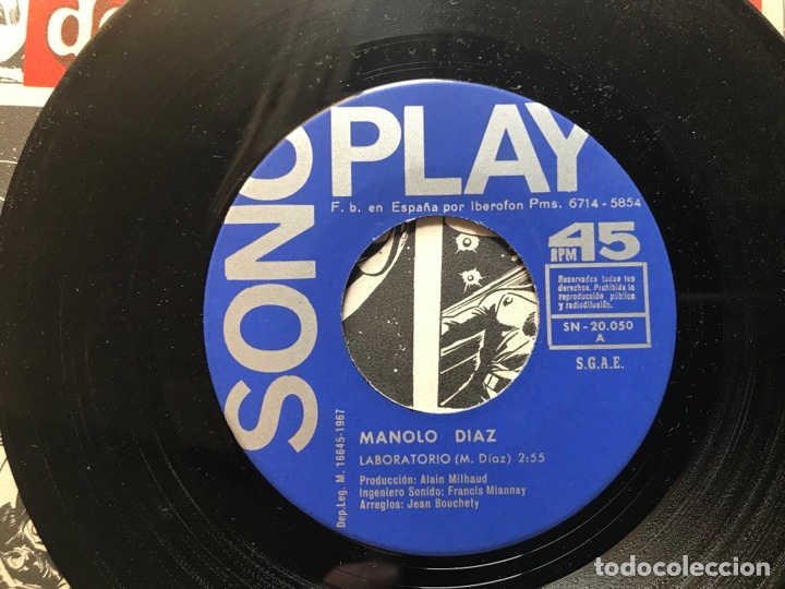 Discos de vinilo: Manolo D&iacute;az. Laboratorio. Sonoplay - Foto 3