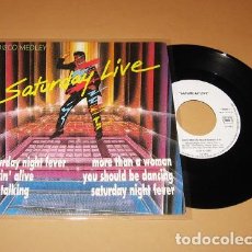 Discos de vinilo: SATURDAY LIVE - BEE GEES DISCO MEDLEY - SINGLE - 1991 - NUEVO. Lote 339438318