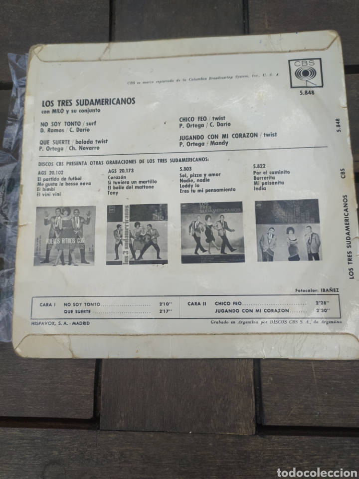 Discos de vinilo: Single Los 3 Sudamericanos - Foto 2