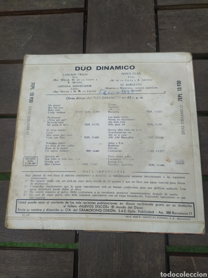 Discos de vinilo: Single D&uacute;o Din&aacute;mico - Foto 2