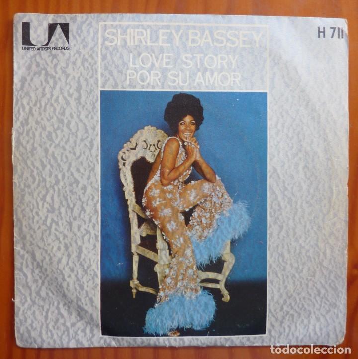 Discos de vinilo: SHIRLEY BASSEY / LOVE STORY / 1971 / SINGLE - Foto 1