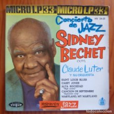 Discos de vinilo: SIDNEY BECHET / CONCIERTO DE JAZZ+3 / 1962 / EP. Lote 339473268