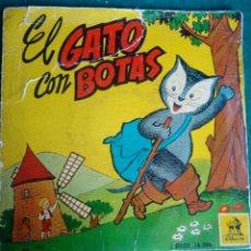 Discos de vinilo: DISCO INFANTIL - EL GATO CON BOTAS DE ODEON 1960. Lote 339556763