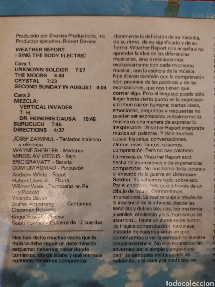 Discos de vinilo: Weather report vinilo - Foto 2