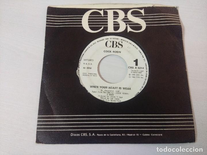 Discos de vinilo: COCK ROBIN/WHEN YOUR HEART IS WEAK/SINGLE PROMOCIONAL. - Foto 1