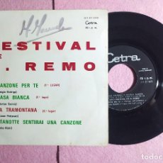 Discos de vinilo: 7” FESTIVAL SAN REMO - CANZONE PER TE / CASA BIANCA - PORTUGAL - EP (VG+/VG+). Lote 339875828