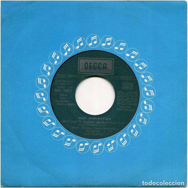 Dischi in vinile: New Inspiration - Arco Iris, Te Quiero - SG promo Spain 1971 - Decca MO 1081