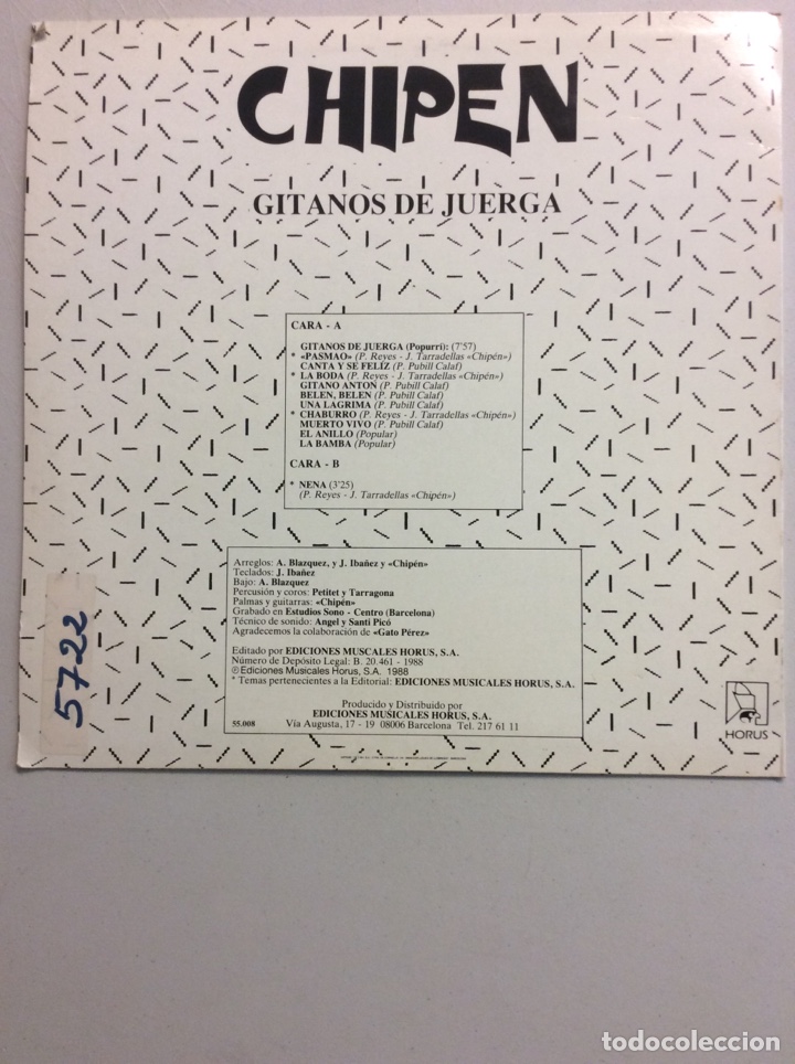 Discos de vinilo: Chipen. Gitanos de juerga. - Foto 2