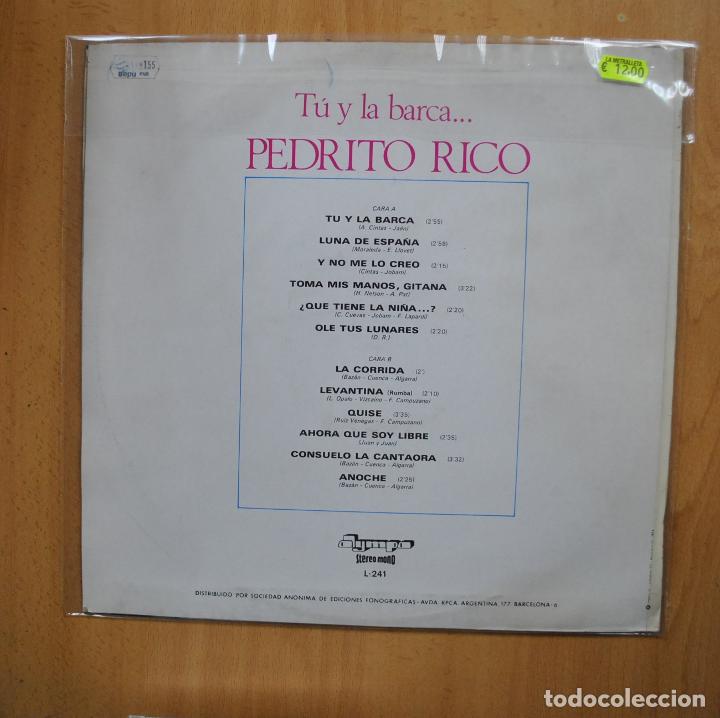 Discos de vinilo: PEDRITO RICO - TU Y LA BARCA - LP - Foto 2