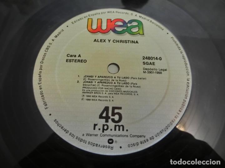 Discos de vinilo: ALEX & CRISTINA - CHAS Y APAREZCO A TU LADO - Foto 3