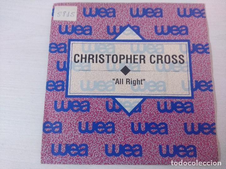 Discos de vinilo: CHISTOPHER CROSS/ALL RIGHT/SINGLE PROMOCIONAL. - Foto 1