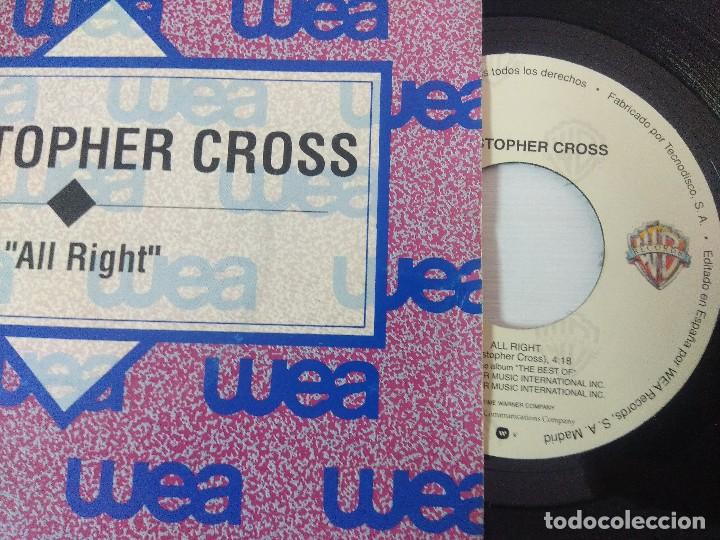 Discos de vinilo: CHISTOPHER CROSS/ALL RIGHT/SINGLE PROMOCIONAL. - Foto 2