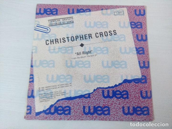Discos de vinilo: CHISTOPHER CROSS/ALL RIGHT/SINGLE PROMOCIONAL. - Foto 3