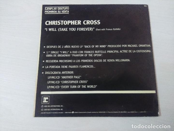 Discos de vinilo: CHISTOPHER CROSS/I WILL/SINGLE PROMOCIONAL. - Foto 3