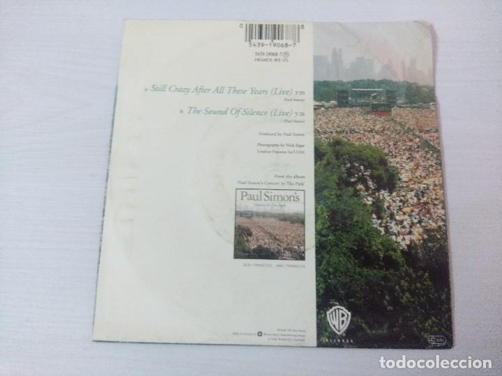 Discos de vinilo: PAUL SIMON/STILL CRAZY AFTER ALL THESE YEARS(LIVE)/SINGLE. - Foto 3