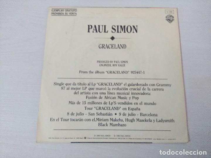 Discos de vinilo: PAUL SIMON/GRACELAND/SINGLE PROMOCIONAL. - Foto 3