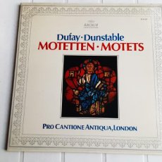 Discos de vinilo: LP - DUFAY-DUNSTABLE - MOTETTEN - MOTETS - ARCHIV PRODUKTION 1974, PORTADA DOBLE. Lote 340202808