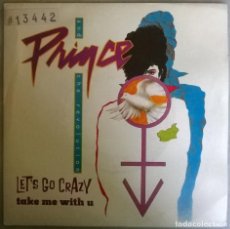 Discos de vinilo: PRINCE AND THE REVOLUTION. LET’S GO CRAZY/ TAKE ME WITH U. WB-WEA, SPAIN 1985 SINGLE PROMOCIONAL. Lote 340211878