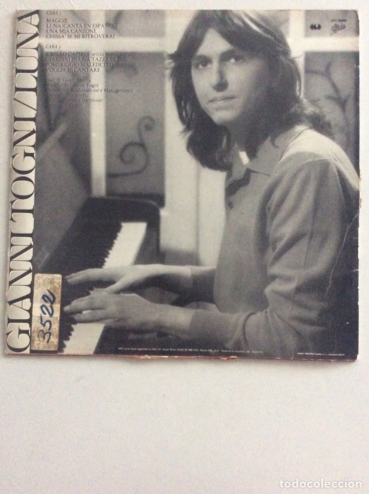 Discos de vinilo: Gianni Togni. Luna. - Foto 2
