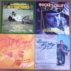 Discos de vinilo: LOTE 4 LP COUNTRY: B.J. THOMAS - MICKEY GILLEY - DIRT BAND - GEORGE GRITZBACK. Lote 340559938