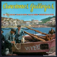 Discos de vinilo: CANCIONES GALLEGAS - FOLIADA DE SANTIAGO / DO RUEIRO +2 - SPAIN REGAL EP 7' 1964. Lote 340608703