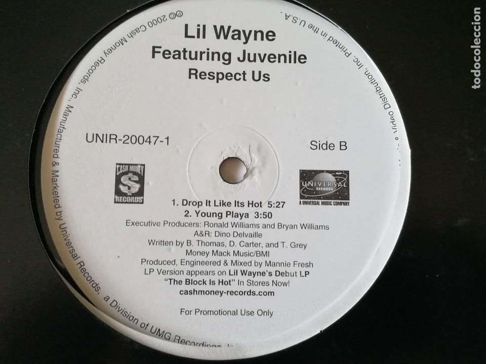 Discos de vinilo: Lil Wayne - Respect Us / Drop It Like Its Hot / Young Playa - 2000 - Foto 2