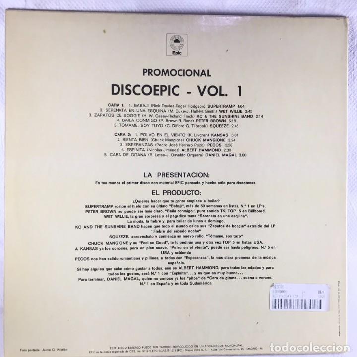Discos de vinilo: Various &ndash; Discoepic, Vol. 1 - Vinyl, LP, Compilation, Promo - SPAIN - Foto 2