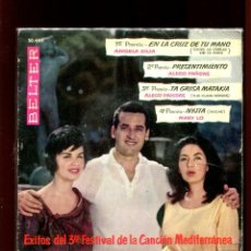 Discos de vinilo: EXITOS DEL 3ER FESTIVAL DE LA CANCIÓN MEDITERRANEA. ZILIA. PANDAS, ETC. BELTER 1961 EP . DIFÍCIL