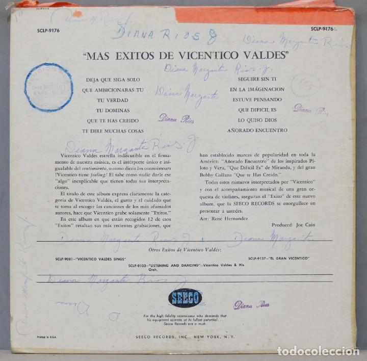 Discos de vinilo: LP. mas exitos vicente valdes - Foto 2