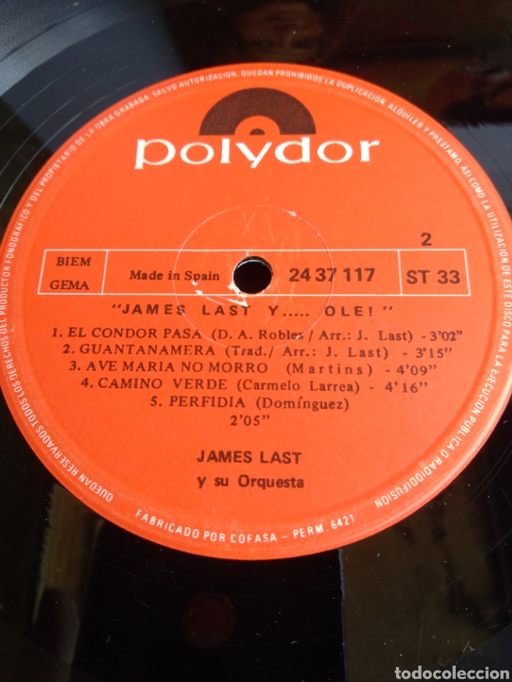 Discos de vinilo: *JAMES LAST. Y OLE. SPAIN. POLYDOR.1972 - Foto 4
