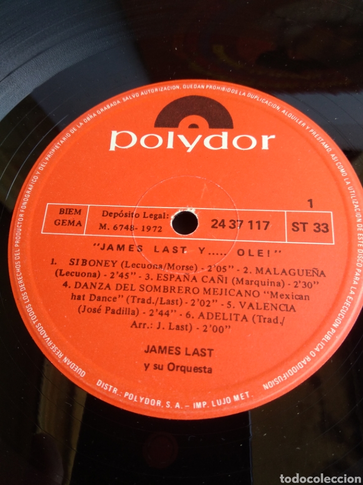 Discos de vinilo: *JAMES LAST. Y OLE. SPAIN. POLYDOR.1972 - Foto 5