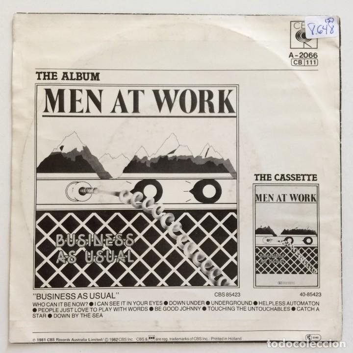 Discos de vinilo: Men At Work &lrm;&ndash; Down Under / Helpless Automaton , Holanda 1982 CBS - Foto 2