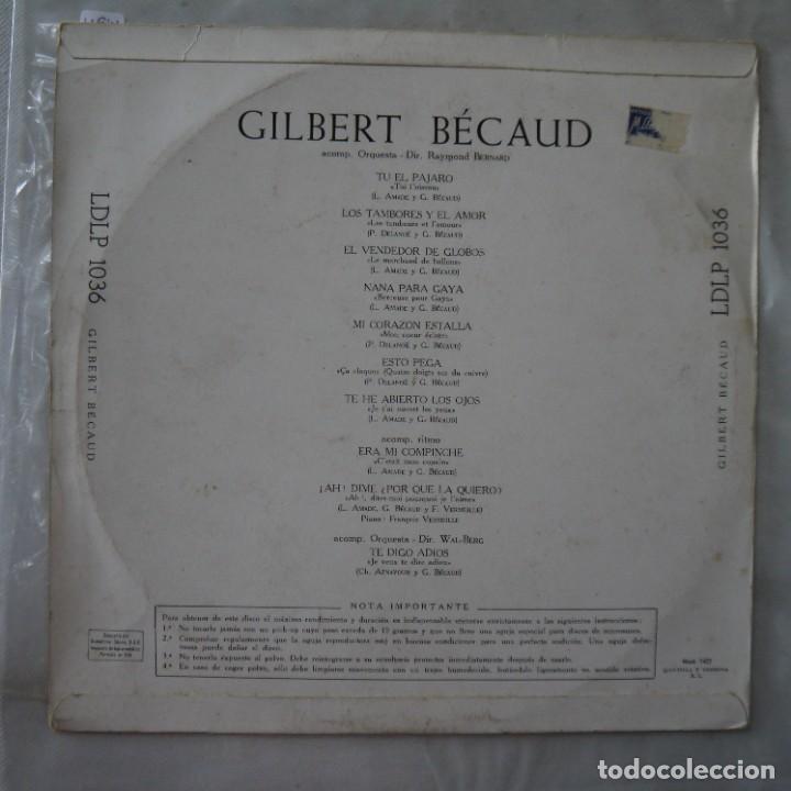 Discos de vinilo: GILBERT BECAUD - TU EL PAJARO - LP 10 - LDLP 1036 - Foto 2
