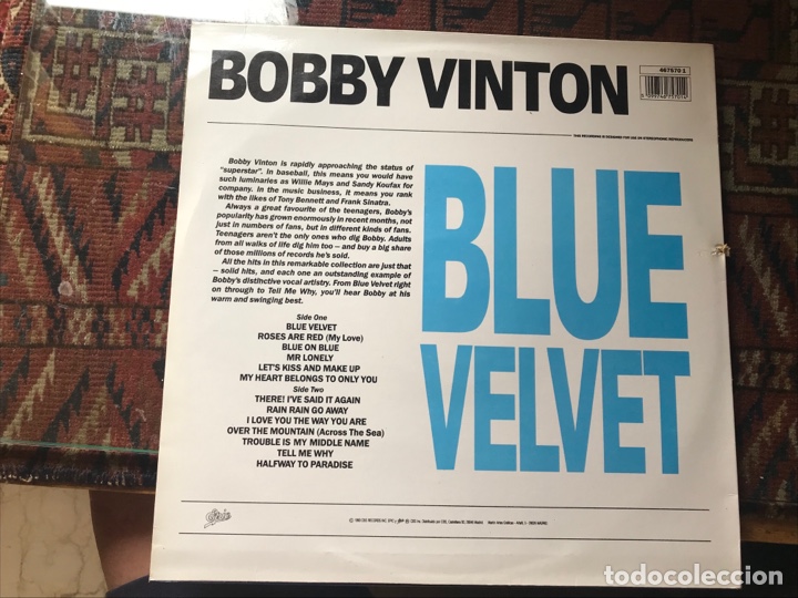 Discos de vinilo: Bobby Vinton. Blue Velvet - Foto 2