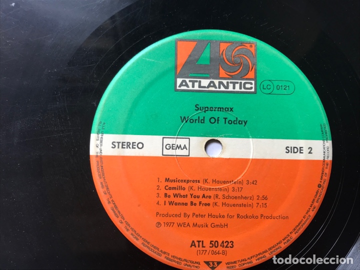 Discos de vinilo: Supermax. World of today - Foto 4