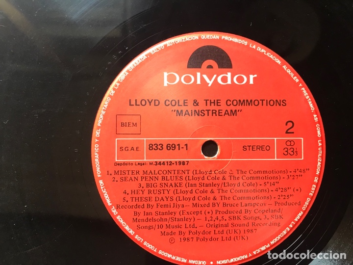 Discos de vinilo: Lloyd Cole and The Commotions. Maindstream - Foto 5