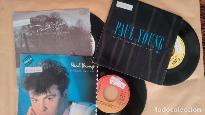 Discos de vinilo: LOTE DE 3 SINGLES (VINILO) DE PAUL YOUNG - Foto 1