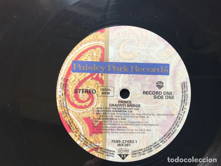 Discos de vinilo: Prince. Grafitti Bridge - Foto 4