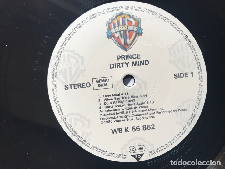 Discos de vinilo: Prince. Dirty mind - Foto 5